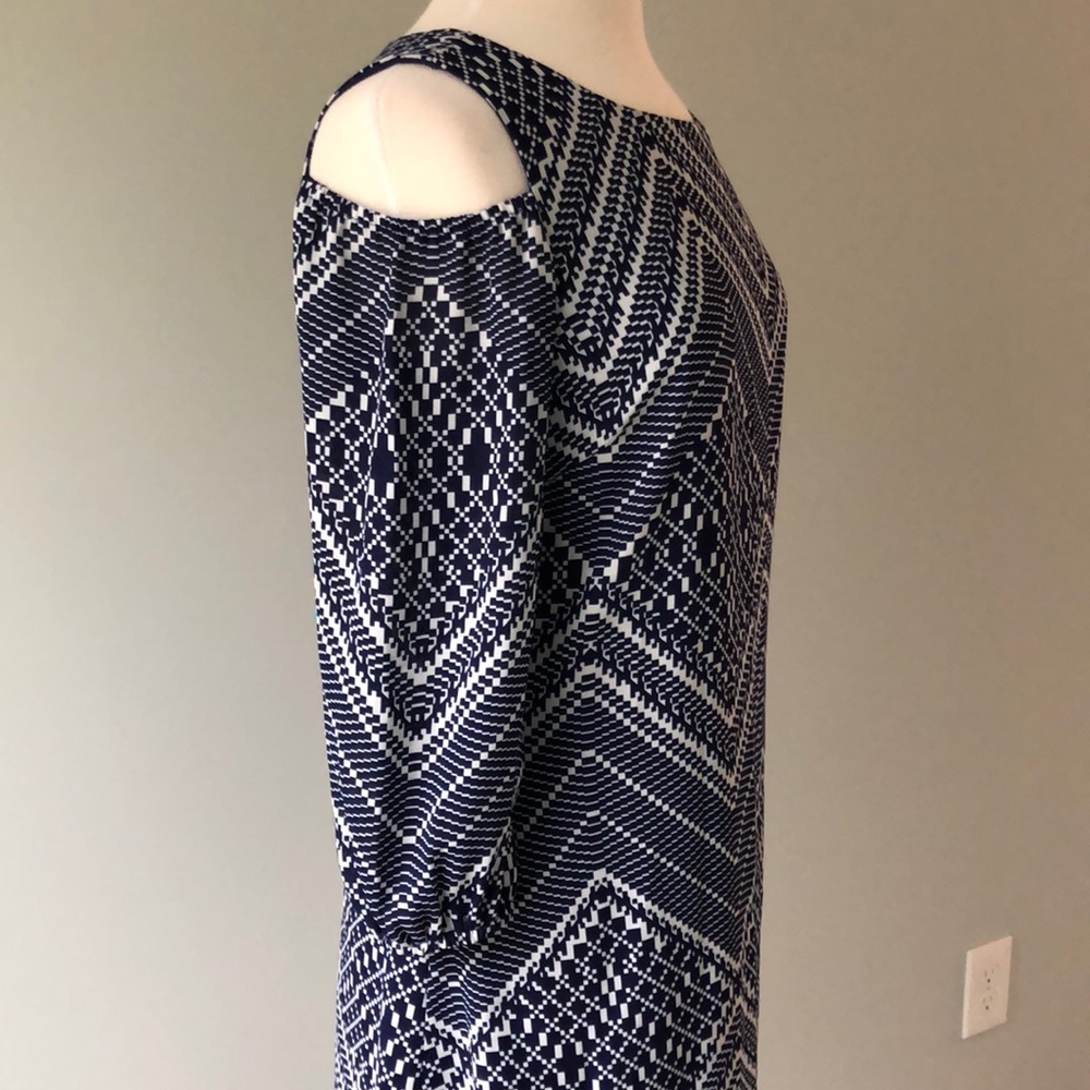 Cold Shoulder Patterned Dress - image 3